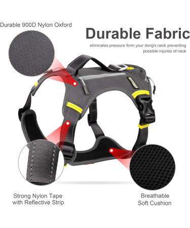 Fida Dog Harness No Pull with Handle Heavy Duty Dog Pack Hound Dog Saddle Bag Backpack for Travel Camping Hiking Small Dog with 2 Hidden Side Pockets (S Black) Small (Neck:34-48cm Chest:44-54cm) Black - Buy Online on SooperMarket.com