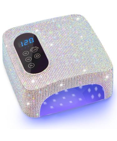 Cordless UV LED Nail Lamp COLORENE 72W Rechargeable Sparkly Nail Light Quick Curing Dryer Professional Nail Dryer Gel Polish Light with 4 Timer Setting Auto Sensor for Salon Home Nail Art Diamond