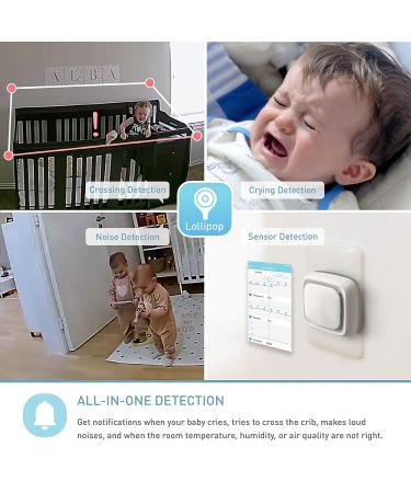 Lollipop Baby Monitor (Turquoise) - with Contactless Breathing Monitoring (No Extra Sensor Required  Subscription Service)  Sleep Tracking and True Crying Detection  Smart AI WiFi Baby Camera - Buy Online on SooperMarket.com