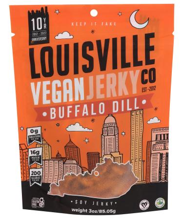 LOUISVILLE VEGAN JERKY Buffalo Dill Jerky, 3 OZ