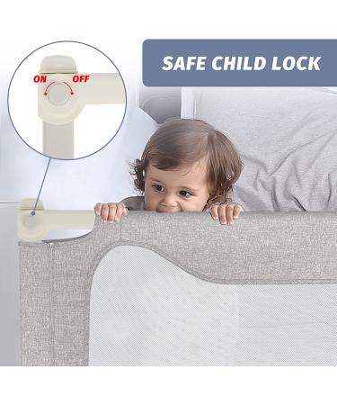 Toddler Bed Rail Guard - Grey 74.8inch for Queen, King, Twin, Full Size Beds - Extra Length 54-78.7 - Kids' Bed Rails & Rail Guards - Buy Online on SooperMarket.com
