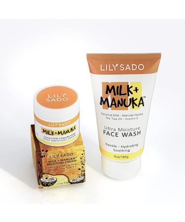 Lily Sado Milk+Manuka Coconut Milk & Manuka Honey Cream Face Cleanser - 5oz | Natural Moisturizing Facial Wash for Acne-Prone Skin - Buy Online on SooperMarket.com