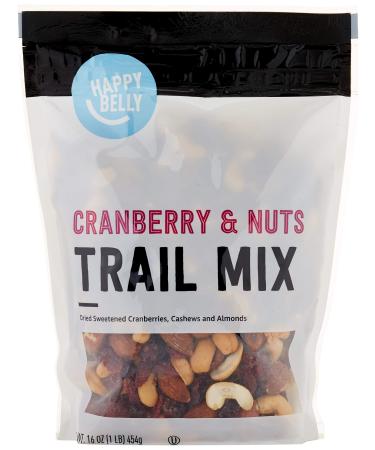 Amazon Brand - Happy Belly Cranberry & Nuts Trail Mix, 16 Ounce Cranberry & Nuts 1 Pound (Pack of 1)