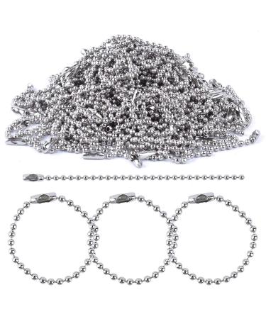 BronaGrand 150pcs 100mm Long Bead Connector Clasp 2.4 mm Diameter Ball Bead Chains Keychain Tag Key Rings