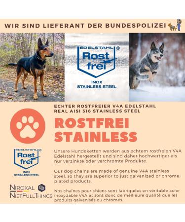 Rust-free combination chain for dogs the original with pull stop stainless steel dog chain collar long link 4 mm thick length 59 cm dog necklace with pull limiter Gesamtl nge: 59 cm Thickness: 4 mm - Buy Online on SooperMarket.com