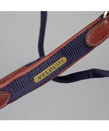Shires Velociti Lusso Padded Leather Headcollar Navy Blue Cob - Buy Online on SooperMarket.com