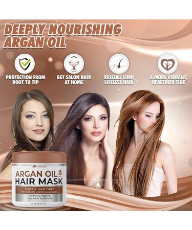 BELLISSO Moroccan Argan Oil Hair Mask - Deep Moisturizing Conditioner for Dry & Damaged Hair - Buy Online on SooperMarket.com
