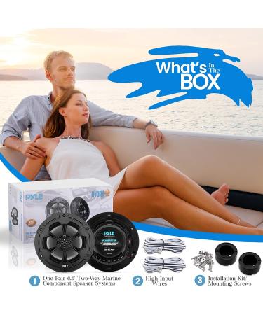 Pyle 6.5 Marine Speakers - 2-Way Waterproof 240 Watt Coaxial Speakers - Black Pair - Buy Online on SooperMarket.com