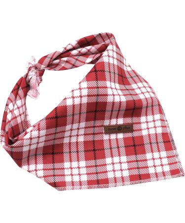 Lionet Paws Dog Bandana - Triangular Headscarf for Small Medium & Large Dogs | Red Checked Design | 1-Pack - Buy Online on SooperMarket.com