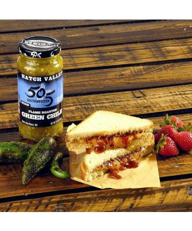 Hatch Valley 505 Southwestern Medium Flame Roasted Green Chile - 2 Jars (40oz/1.13kg) - Buy Online on SooperMarket.com