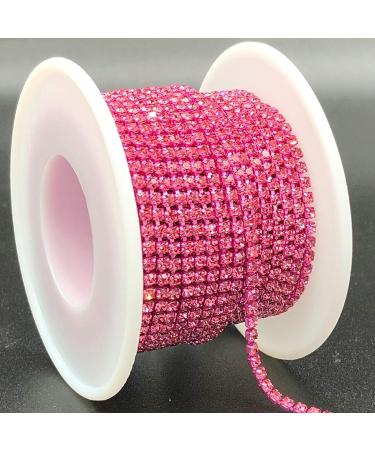 Towenm 1 Roll 10 Yards Rhinestone Chain - 2mm Crystal Claw Cup Chain Trim - Sew on Crystal Rhinestone Chain Roll - Rose SS6 / 2mm - Buy Online on SooperMarket.com