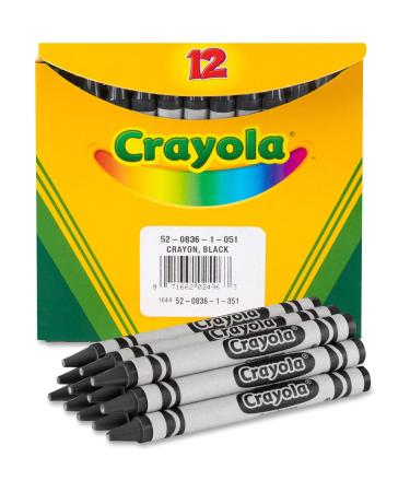 Crayola Crayons Black Single Color Crayon Refill 12 Count Bulk Crayons School Supplies
