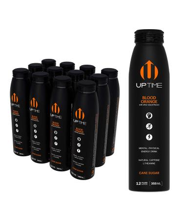 UPTIME  Blood Orange - Cane Sugar (12 Pack), Premium Energy Drink, 12oz Bottles, Natural Caffeine, Sparkling, Natural Flavors Blood orange 12 Fl Oz (Pack of 12)