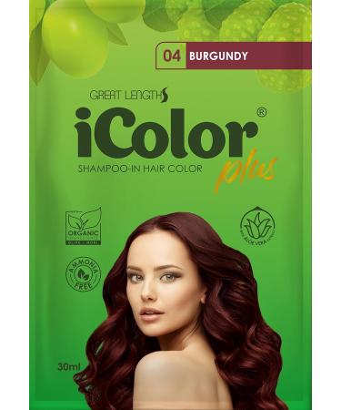 Great Lengths iColor Burgundy Hair Dye Shampoo 10 Sachets (30ml) | Easy DIY Color in 20-30 Minutes | International Shipping Available - Buy Online on SooperMarket.com