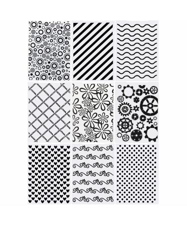 9 Pieces of Plastic Embossed folders  Template Craft Card Making  Embossed Folder DIY Craft Template Photo Album Craft Decoration Handmade Scrapbook Flower Card Making Supplies (Classic Style)
