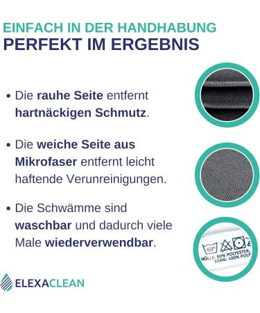 Buy Elexaclean Flush Sponge Pot Cleaner Set - 6-Seater 12x10 cm Washable Microfiber - Dark Gray | Reusable & Large Version - Buy Online on SooperMarket.com