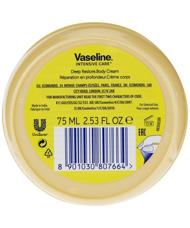 Vaseline 75 ml Moisturizing Cream Restore - Hydrating Skin Care for All Skin Types | International Shipping Available - Buy Online on SooperMarket.com