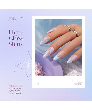 Beetles Gel Nail Polish Set - 6 Glitter Colors - Sky Blue Purple Lavender | Soak Off UV LED Gel Kit for DIY Nail Manicure - Buy Online on SooperMarket.com