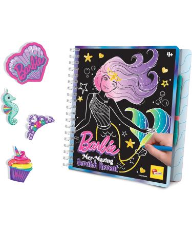 Lisciani Barbie Scratch Mermaid Sketchbook - Magical Coloring & Decorating Book for Girls 4+ | Creative Play with Multi-Colored Pages - Buy Online on SooperMarket.com