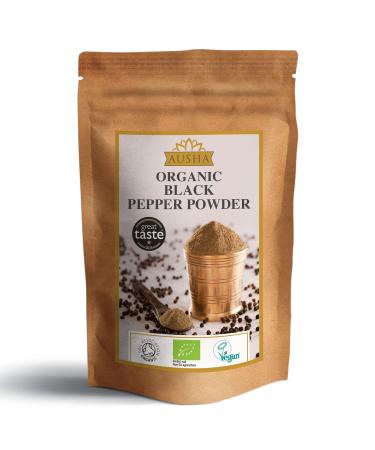 Ausha Organic Ground Black Pepper 200g - Coarse | Winner Great Taste Award 2023 200 g (Pack of 1)