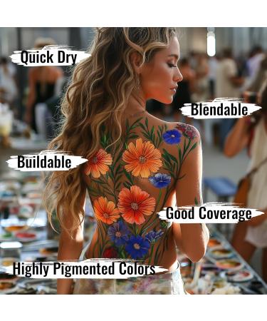 12 Colors Alcohol Activated SFX Makeup Palette - Professional Waterproof Face & Body Paint for Cosplay Theatre & Film - Buy Online on SooperMarket.com