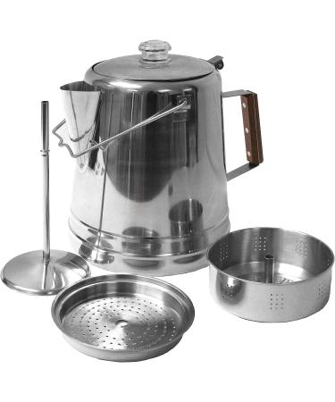 Texsport Stainless Steel Coffee Pot Percolator for Outdoor Camping   Silver  28 Cup - Buy Online on SooperMarket.com