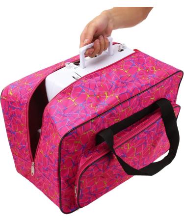 JanTeelGO Sewing Machine Carrying Case - Red Nylon Tote Bag with Pockets and Padded Storage Cover for Singer, Brother, Janome - Convenient Handles and Durable Design - Buy Online on SooperMarket.com