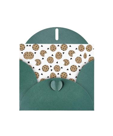 YYHHAOFA Dark Green Cookies Food Chocolate Chip Biscuits Pearl Paper Holiday Card Greeting Card Suitable For Christmas Party Invitations Dark Green One Size