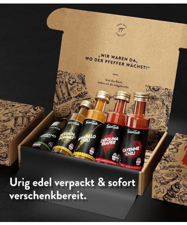 Timber Taste Chili Sauce Gift Set - 5 x 40ml Premium Hot Sauces | Perfect Father's Day Gifts for Men & Women | Gourmet Chili Sauces Collection - Buy Online on SooperMarket.com