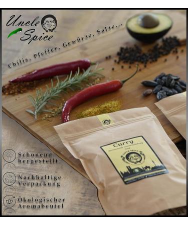Uncle Spice Bio Curry Spice Mix 250g - Authentic Madras Curry Powder Premium Quality No Additives - De- KO-005 - Perfect for Sauces & Currywurst - Buy Online on SooperMarket.com