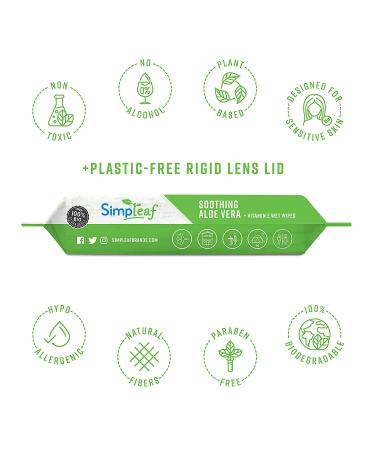 Simpleaf Flushable Wet Wipes For Adults - Eco-Friendly, Paraben & Alcohol-Free, Septic Safe, Hypoallergenic with Aloe Vera & Vitamin E - 6 Pack, 25 Count - Buy Online on SooperMarket.com