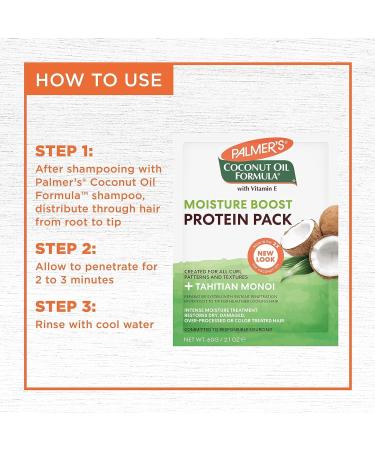 Palmers Coconut Oil Deep Conditioning Protein Pack - 4 x 2.1 Oz | Hydrate & Repair Hair - Buy Online on SooperMarket.com