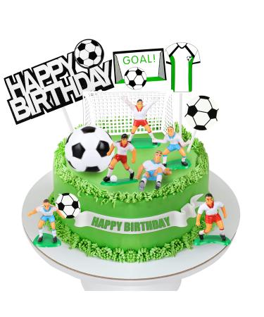 14 PCS Soccer Cake Topper Decorations Soccer Ball Soccer Player Cake Decorations For Soccer Theme Party Football Theme Party Men Boy Birthday Party Sport Party Supplies
