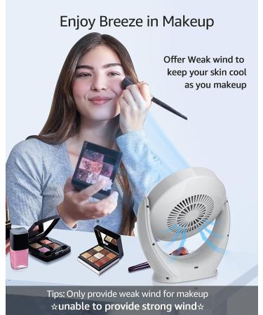 Lighted Makeup Mirror with Fan | 1X/5X Magnifying Vanity Mirror | 30 LED Lights, 3 Lighting Modes | Portable Travel Cosmetic Mirror - Buy Online on SooperMarket.com