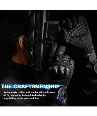 Touch Screen Airsoft Full Finger Gloves - Black Medium | Ideal for Motorcycle, Cycling, Hunting, and Outdoor Sports - Buy Online on SooperMarket.com