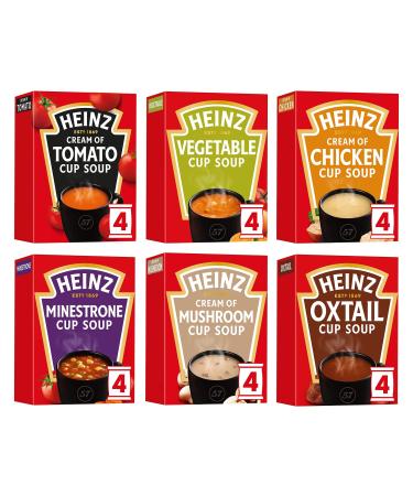 UpLabel Creations - Heinz Cup a Soup Multipack 6 Boxes All Flavours | Tomato Vegetable Chicken Minestrone Mushroom Oxtail Cup Soup