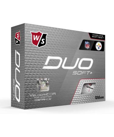 Wilson Duo Soft+ NFL Golf Balls - Pittsburgh White (12 balls) - Buy Online on SooperMarket.com