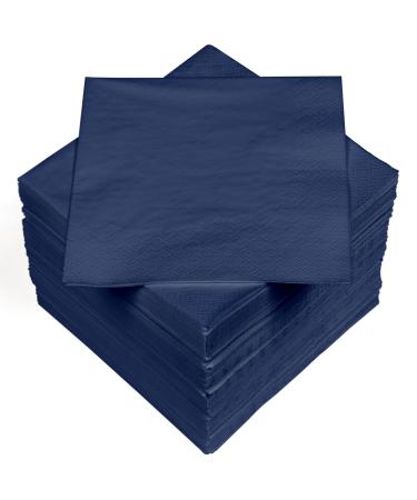 HEKU 100 single-colored napkins 3-layer 33x33cm i Uniform quality for events & gastronomy I practical 5-pack I highly absorbent and stylish dark blue