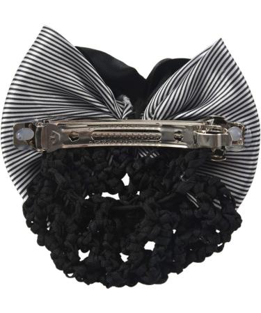 Lodokdre Faux Rhinestone Decor Ruched Bow Hair Snood Net Bun Cover White Black - Buy Online on SooperMarket.com
