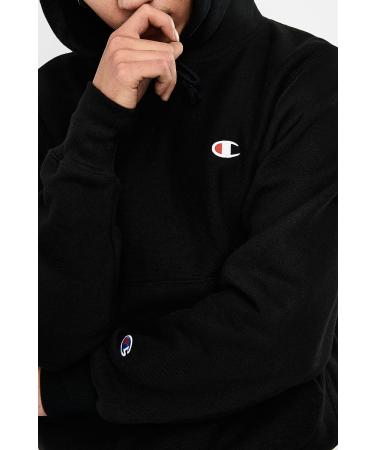 Champion Men's Reverse Weave Pullover Hoodie - C Logo Black | Best Hoodie for Men - Buy Online on SooperMarket.com