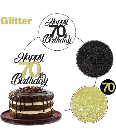 Shop Sumerk 70th Birthday Cake Attachments - Gold & Black Decorations Perfect Party Accessories - Buy Online on SooperMarket.com