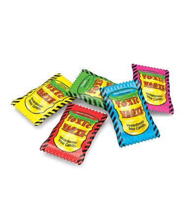 Toxic Waste 1lb Assorted Sour Candy Bag - 5 Flavors: Apple, Watermelon, Lemon, Blue Raspberry, Black Cherry - Buy Online on SooperMarket.com