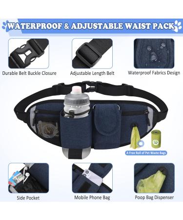 Vobuke Jogging Leash for Dogs - Shock Absorption Adjustable Reflective Belly Belt Car Safety Carabiner - Ideal for Small & Medium Dogs Up to 177lbs - Blue - Buy Online on SooperMarket.com