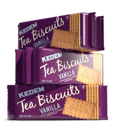 Kedem, Vanilla Tea Biscuits, 4.2oz Bag (Pack of 6) Thin & Crisp Vanilla Tea Biscuits, Great Dunking Cookie