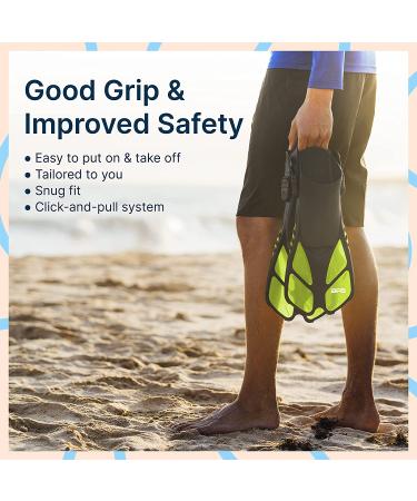 BPS Snorkel Fins - Adjustable Open Heel Swim Flippers for Diving & Snorkeling - Yellow S/M Size - Men Women - Buy Online on SooperMarket.com