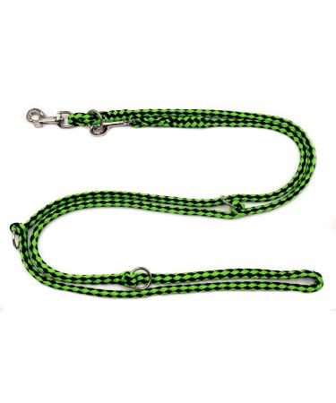Dogeline Double-leash exercise line for medium dogs up to 45 kg over 39 colors very stable (2.80 m black-green) 2.80 m black-green