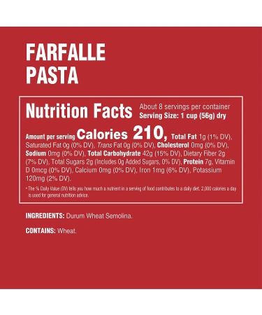 Rao's Homemade Farfalle Pasta 16oz - Premium Quality Durum Semolina Flour - Imported from Italy - 1 Pound Pack - Buy Online on SooperMarket.com