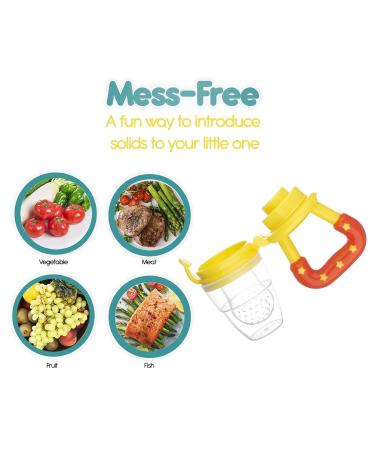 Baby Fruit Feeder Pacifier (2 Pack) for Toddler | BPA Free Silicone Teether | Soothing Gum Relief | Infant Teething Toy with Various Nipple Sizes - Buy Online on SooperMarket.com
