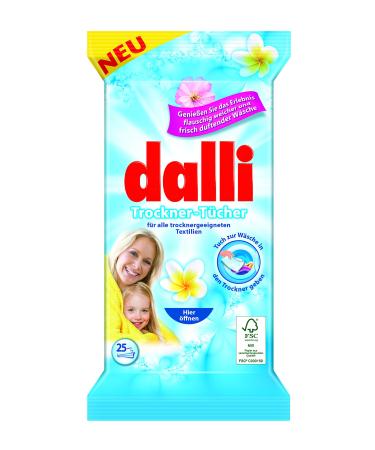 Dalli dryer sheets Enjoy the experience of fluffy soft and freshly scented laundry (1x25) 25 pieces (1 pack)