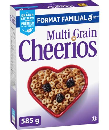 CHEERIOS - FAMILY SIZE PACK - Multi Grain Cereal Box Whole Grain is the First Ingredient No Artificial Colours No Artificial Flavours 585 Grams Package of Cereal - Buy Online on SooperMarket.com